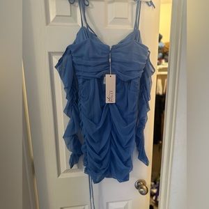 Tie mesh mini dress